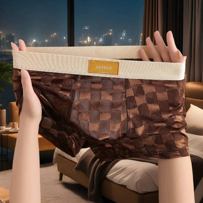 QS Mesh Checkered Breathable Boxer Briefs