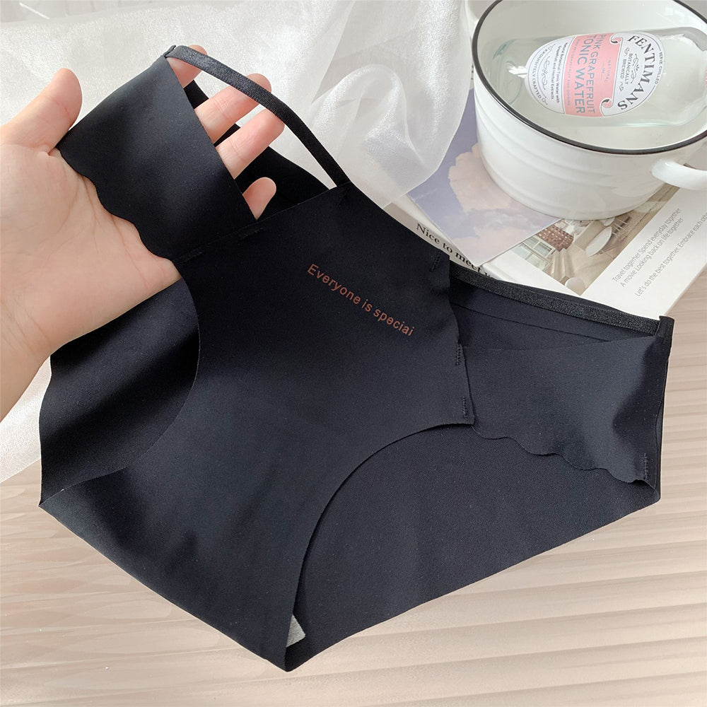 Slogan Print Seamless Low-Rise Briefs