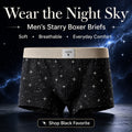 Star Dot Print Herringbone Woven Waistband Boxer Briefs