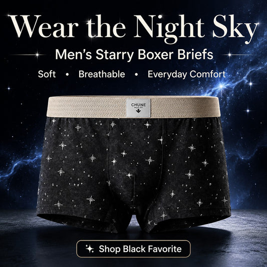 Star Dot Print Herringbone Woven Waistband Boxer Briefs