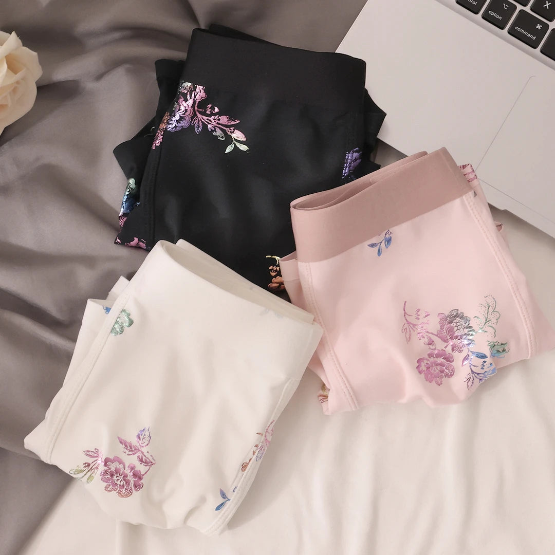 Watercolor Floral All-Print Seamless Ice-Silk Boxer Briefs