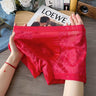 QS Semi-transparent Sexy Lace Boxer Briefs