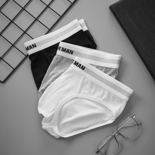 Simple ribbed cotton briefs