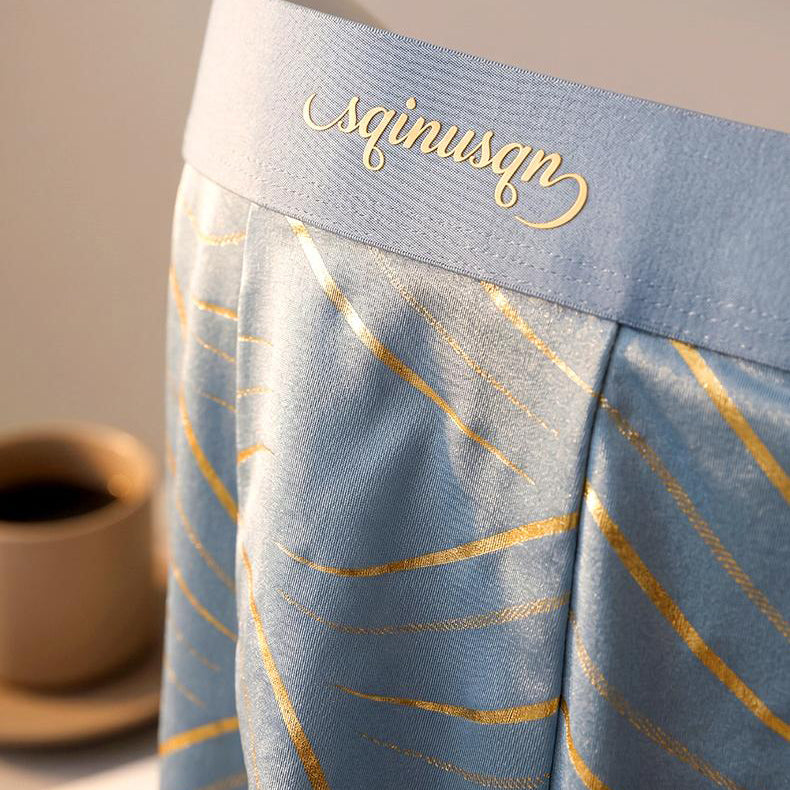 Streamline Foil Line Print Waistband Boxer Briefs