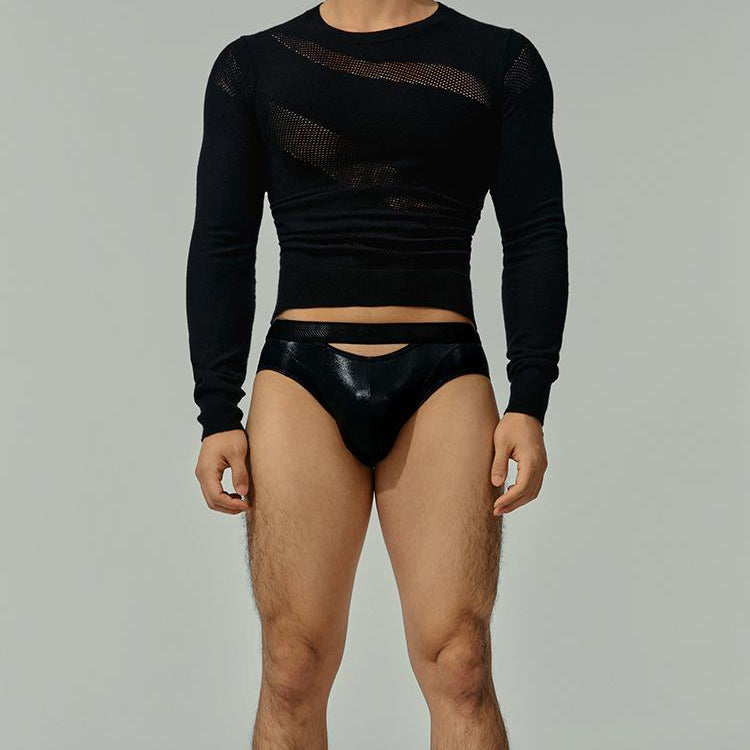 Sexy glossy cotton lining briefs