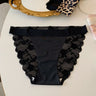 Lace Trim Satin Mid-Rise Briefs