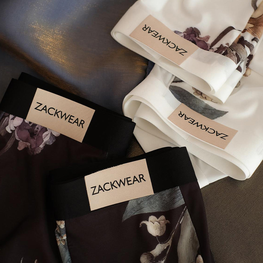 Floral high-end silky boxer briefs