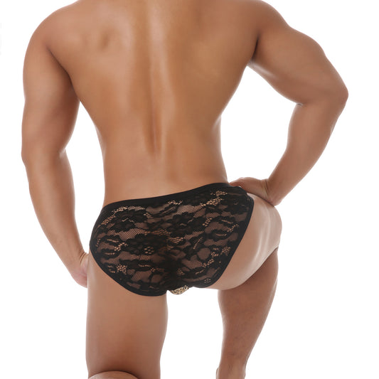 Lace leopard print briefs
