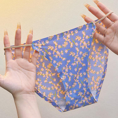 Thin String Waistband Ice-Silk Low-Rise Briefs