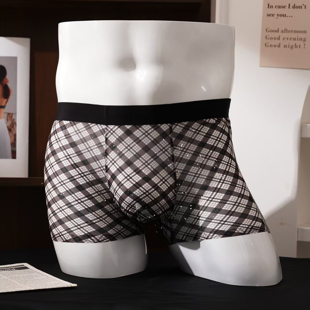 QS Sheer Breathable Printed Boxer Briefs