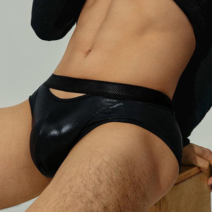 Sexy glossy cotton lining briefs