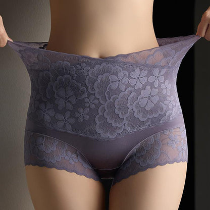 High-Waist Lace Jacquard Shaping Boyshorts