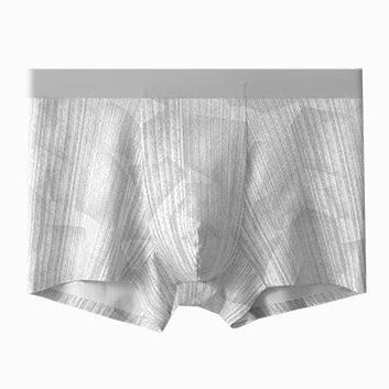 Vertical Stripe Ice Silk Seamless Pouch Boxer Briefs