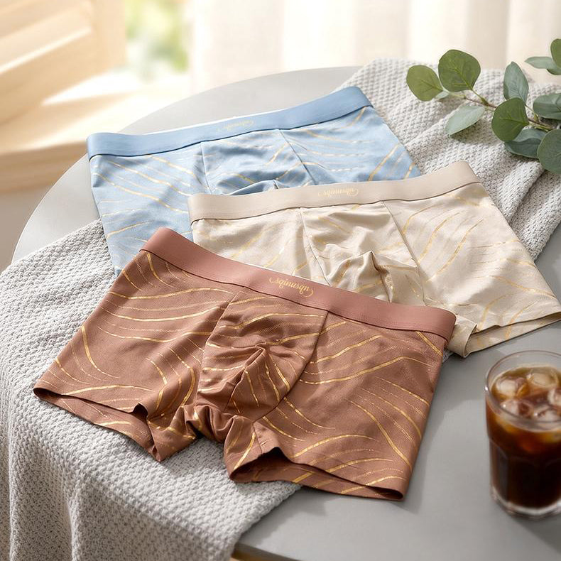 Streamline Foil Line Print Waistband Boxer Briefs