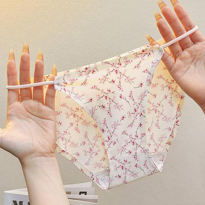 Thin String Waistband Ice-Silk Low-Rise Briefs