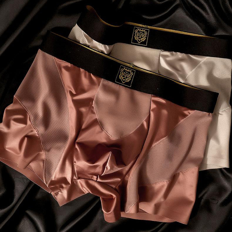 Satin & Mesh Panel Luxury Boxer Briefs