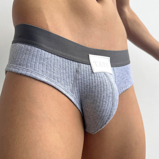 Ribbed cotton large pouch boxer briefs