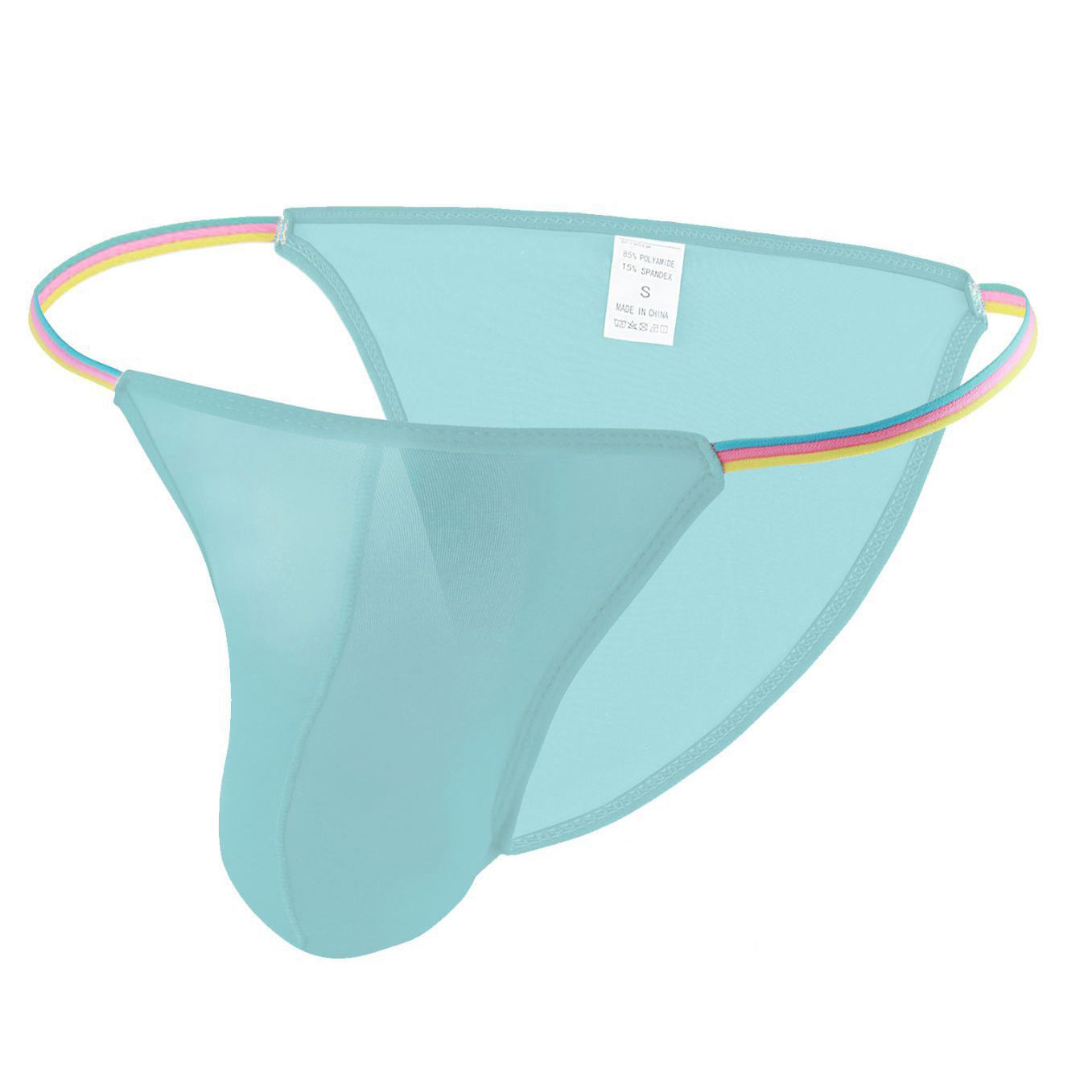 Multicolor Thin Ribbon Waist Ultra Sheer Low Rise Men's Briefs