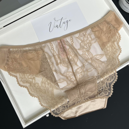 SZ Women Satin Lace Trim Briefs