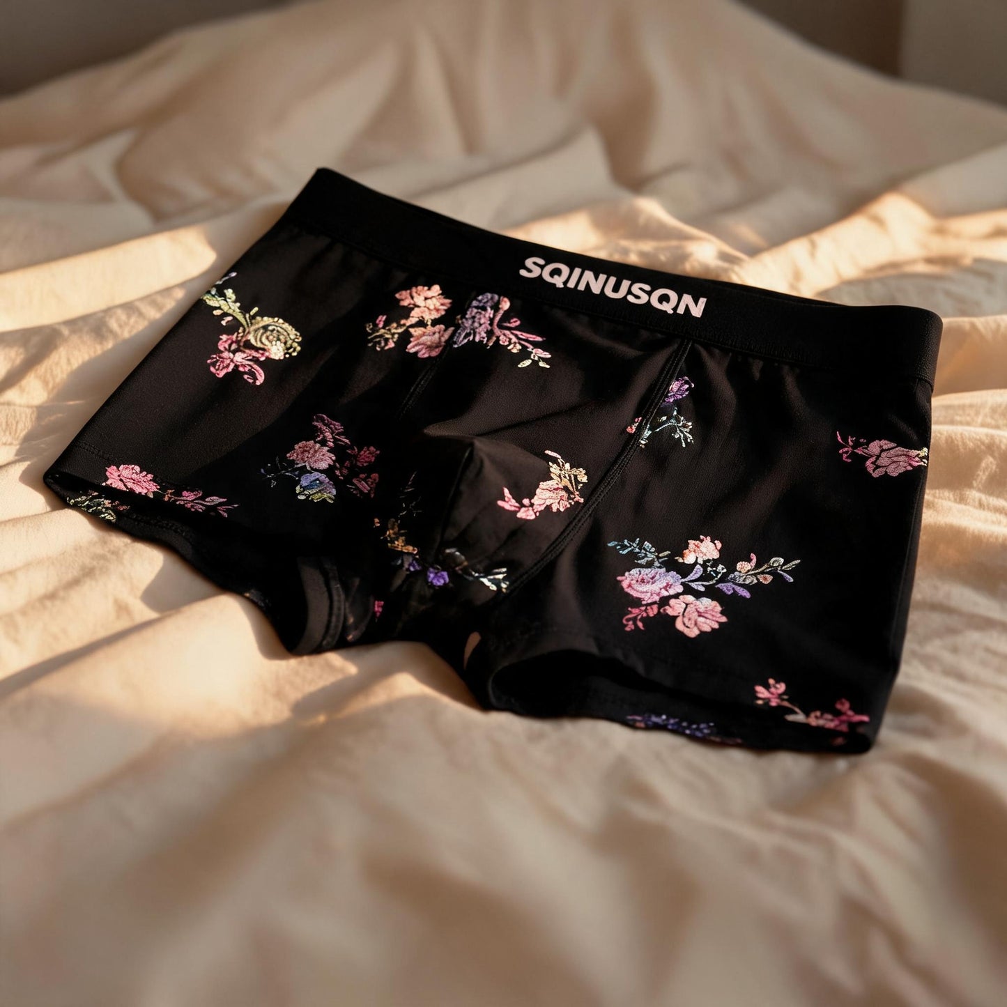 Watercolor Floral All-Print Seamless Ice-Silk Boxer Briefs