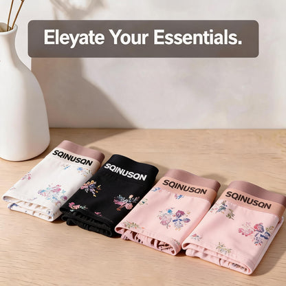 Watercolor Floral All-Print Seamless Ice-Silk Boxer Briefs