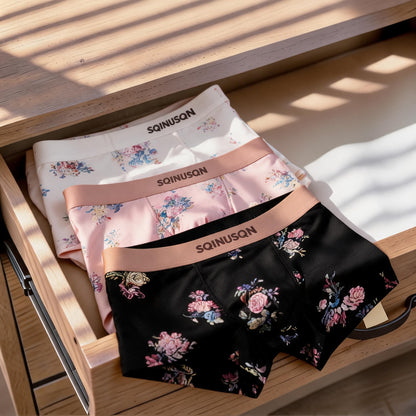 Watercolor Floral All-Print Seamless Ice-Silk Boxer Briefs