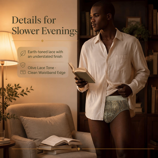 Leaf Hollow Mesh Contrast Edge Waist Boxer Briefs