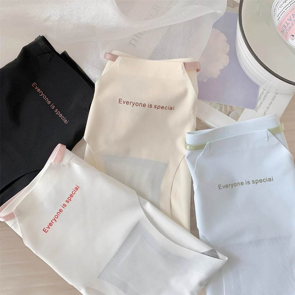 Slogan Print Seamless Low-Rise Briefs