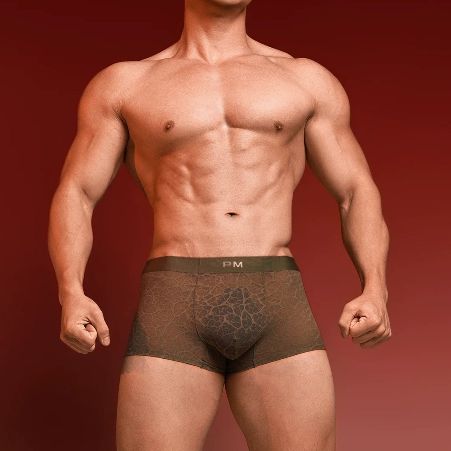 QS Sexy Lace Mesh Boxer Briefs