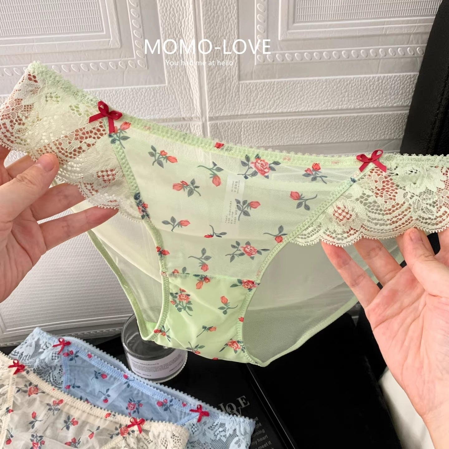QS Sweet Floral Print Lace Briefs