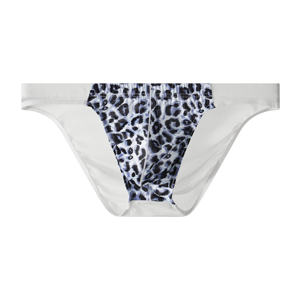 Leopard print transparent butt-covering briefs