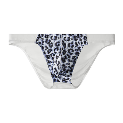 Leopard print transparent butt-covering briefs