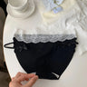 Bow & Lace Trim Seamless Low-Rise Briefs
