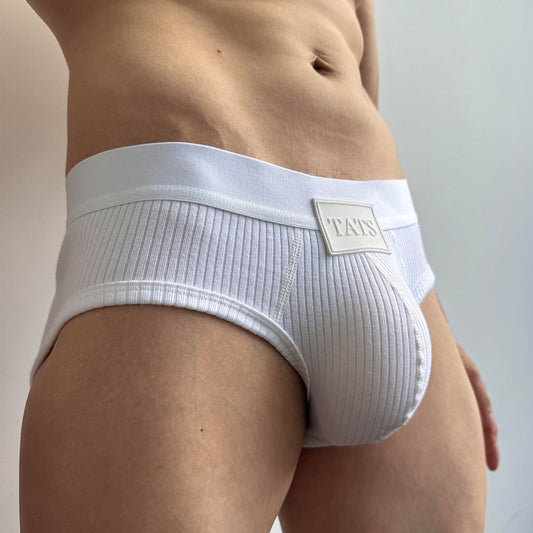 Ribbed cotton large pouch boxer briefs