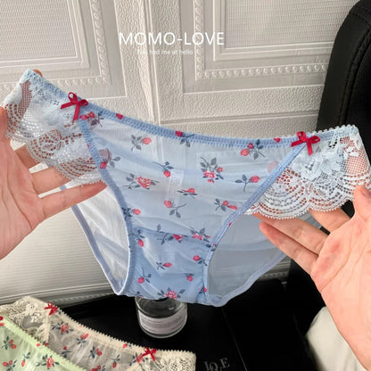 QS Sweet Floral Print Lace Briefs