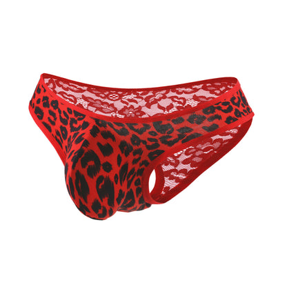 Lace leopard print briefs