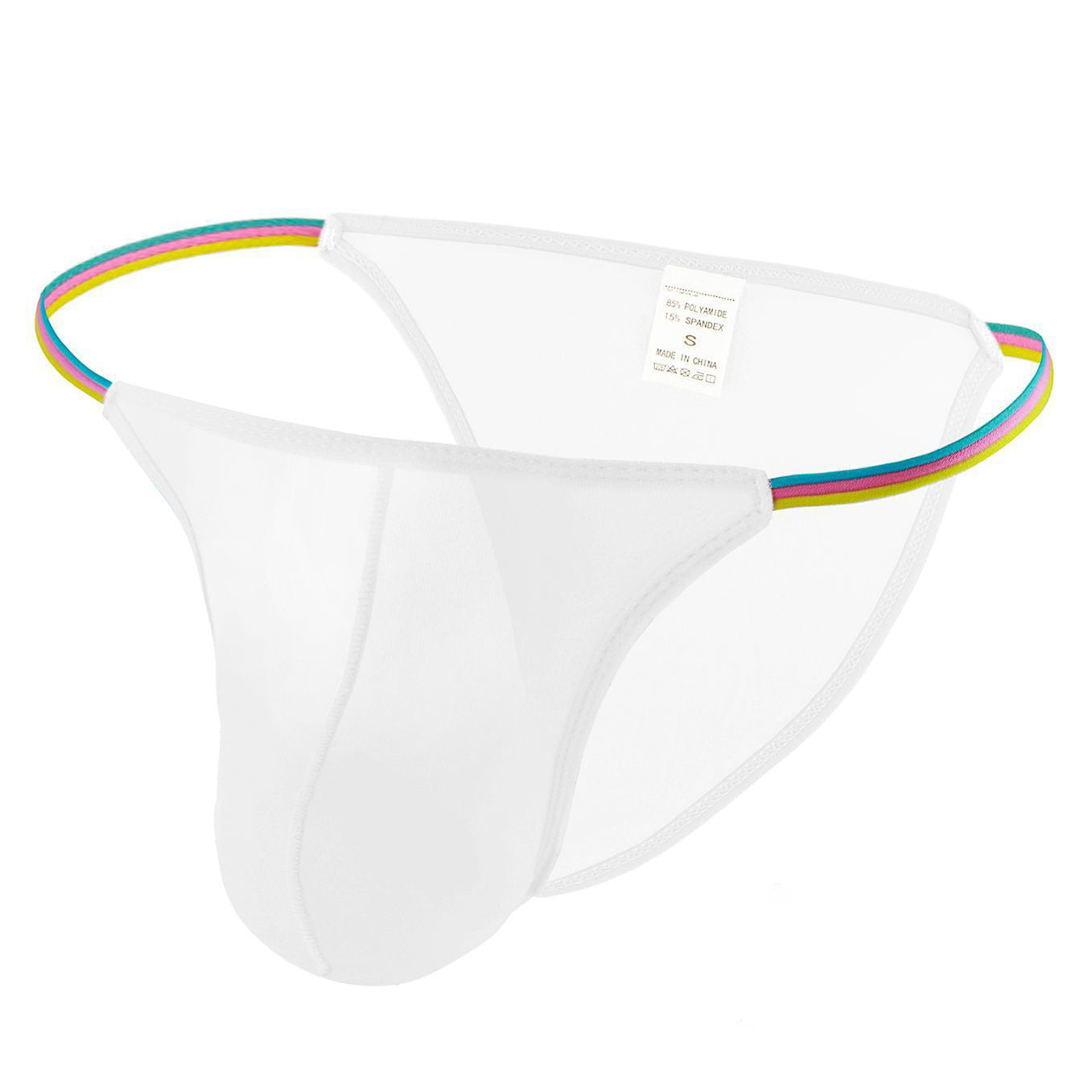 Multicolor Thin Ribbon Waist Ultra Sheer Low Rise Men's Briefs
