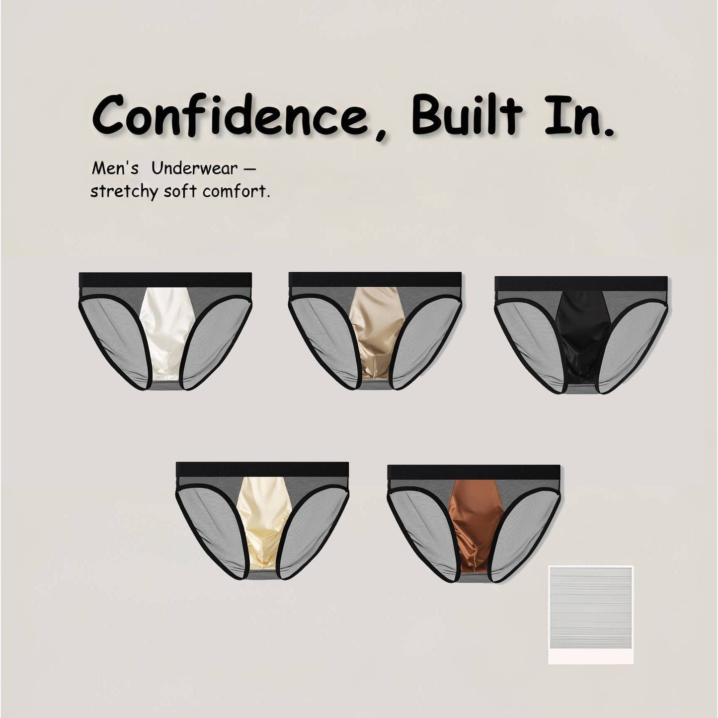 QS Luxury Silky U-Pouch Mesh Briefs