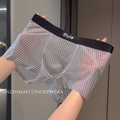 QS Sexy Transparent Striped Breathable Boxer Briefs