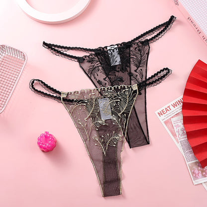 ZD Peacock Feather Embroidered Briefs