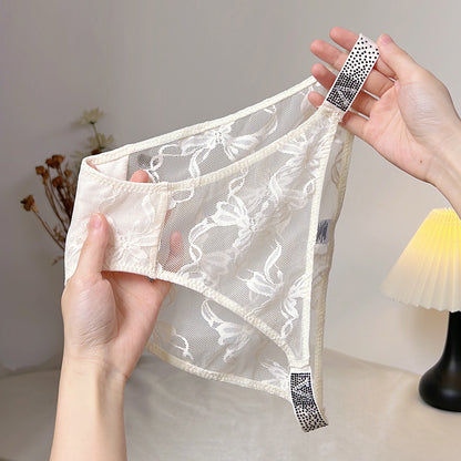 ZD  Bow Lace Crystal Briefs