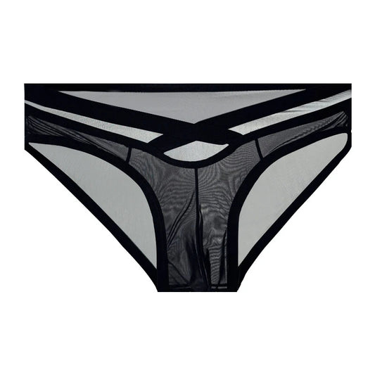 Cross-waist belt sexy transparent brief