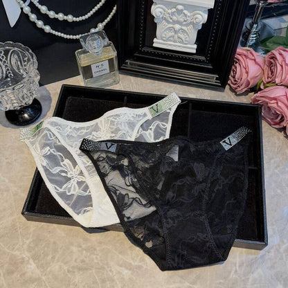 ZD  Bow Lace Crystal Briefs