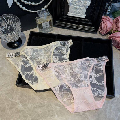 ZD  Bow Lace Crystal Briefs