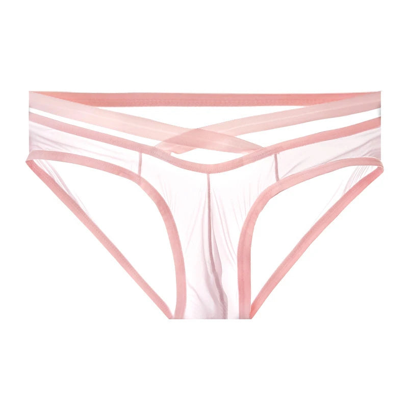 Cross-waist belt sexy transparent brief
