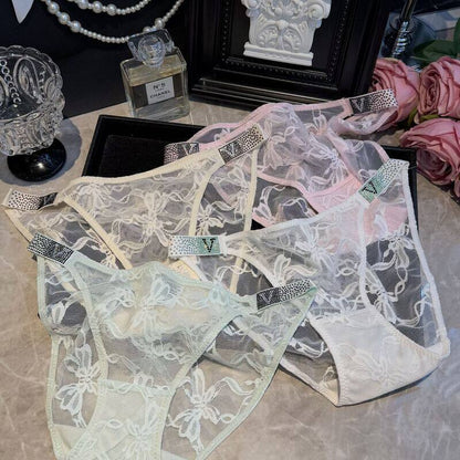 ZD  Bow Lace Crystal Briefs