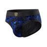 3D Rose Flocked Sheer Mesh Tiger Badge Low-Rise Briefs