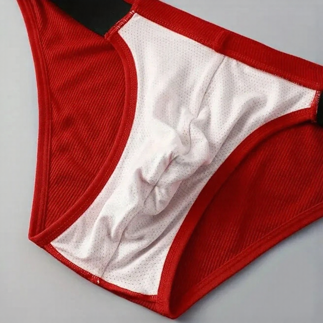 Striped lace-up ribbed cotton briefs