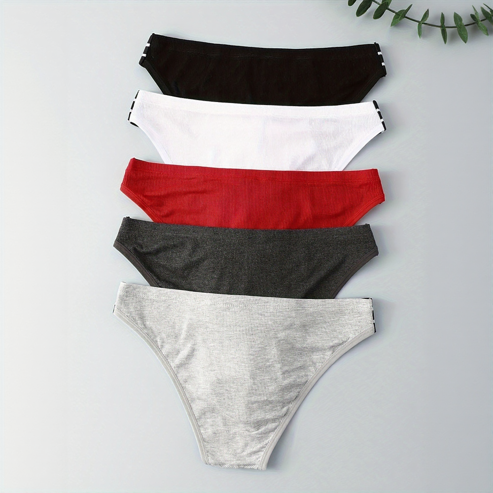 Striped lace-up ribbed cotton briefs