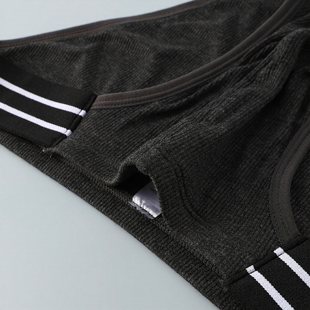 Striped lace-up ribbed cotton briefs